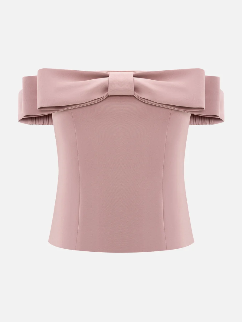 Lichi Corset top with open shoulders and frontal bow