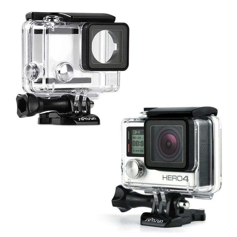 SOONSUN Standard Protective Waterproof Dive Housing Case for GoPro Hero 3/3+/4 Black Silver Camera - 40 Meters (131 Feet) Underwater Photography - Image 2