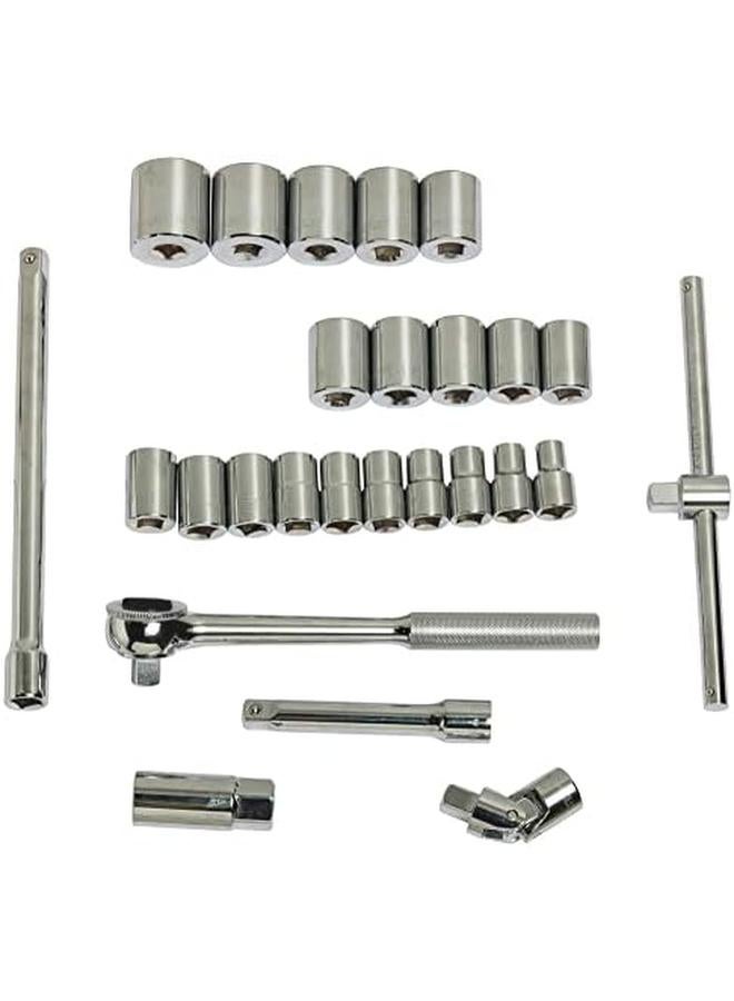 Stanley Drive Metric Socket Set Silver 27 Piece 86 477 - Image 2