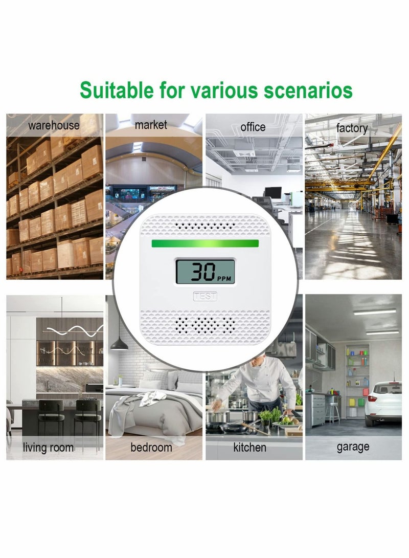 Captaintech Carbon Monoxide Detectors, CO Alarm Detector Device with LCD Digital Display for Travel RV Home, Portable Electrochemical Sensor, Battery Powered - Image 5