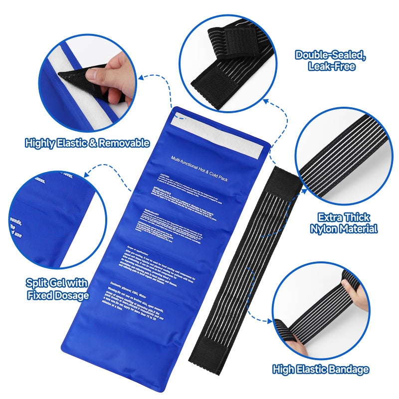 Fevbcnrj Dog Gel Ice Packs, Reusable Hot and Cold Ice Packs for Dog Injuries, Joint Pain, Muscle Soreness, Pain Relief, Post-Surgery Recovery, Adjustable Pet Gel Wrap for Dog's Knees, Back and Shoulders - Image 3
