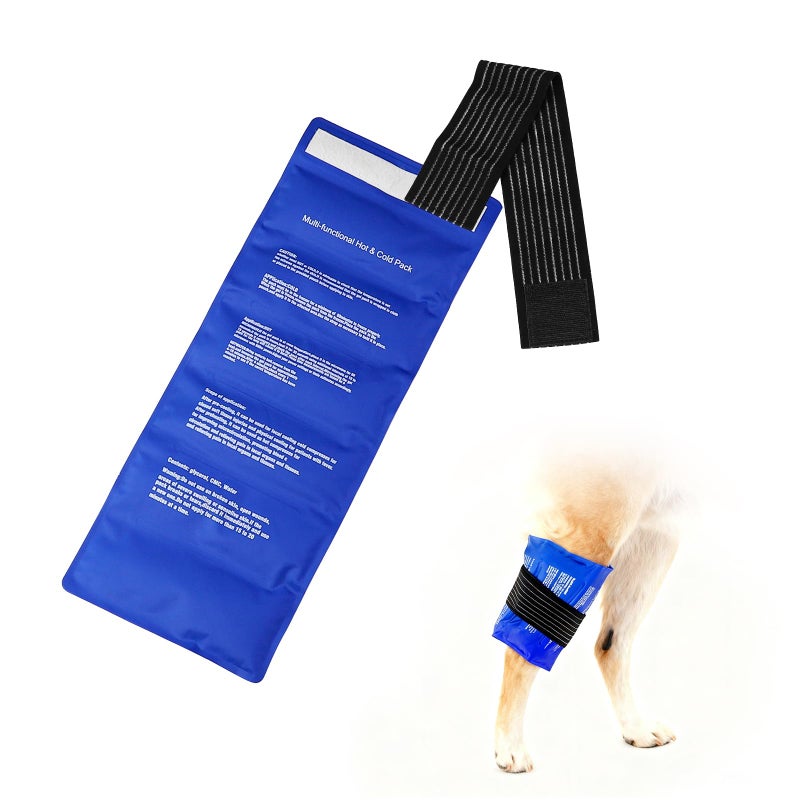 Fevbcnrj Dog Gel Ice Packs, Reusable Hot and Cold Ice Packs for Dog Injuries, Joint Pain, Muscle Soreness, Pain Relief, Post-Surgery Recovery, Adjustable Pet Gel Wrap for Dog's Knees, Back and Shoulders - Image 1