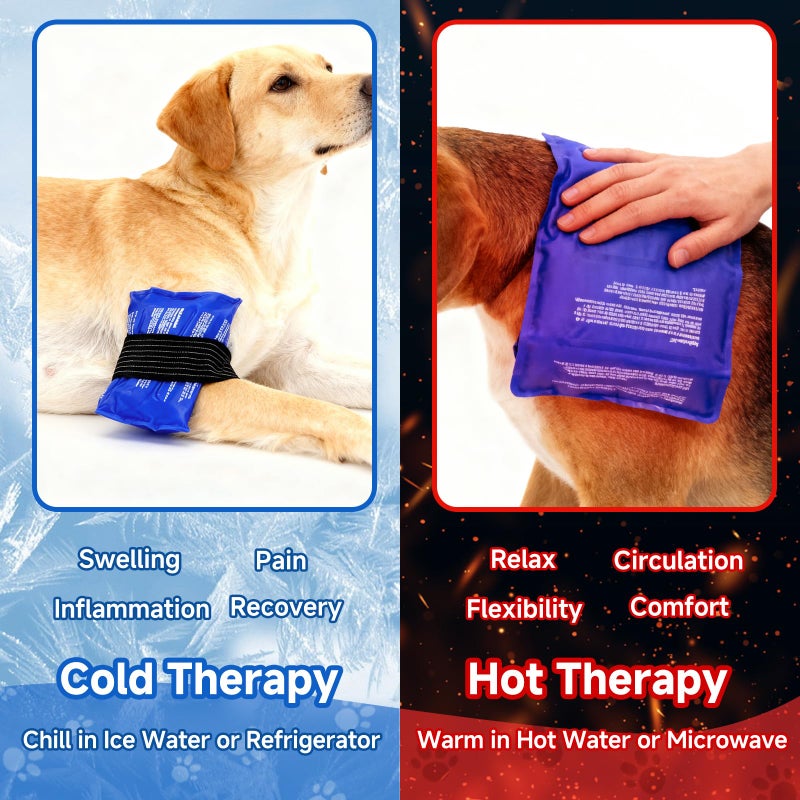 Fevbcnrj Dog Gel Ice Packs, Reusable Hot and Cold Ice Packs for Dog Injuries, Joint Pain, Muscle Soreness, Pain Relief, Post-Surgery Recovery, Adjustable Pet Gel Wrap for Dog's Knees, Back and Shoulders - Image 4