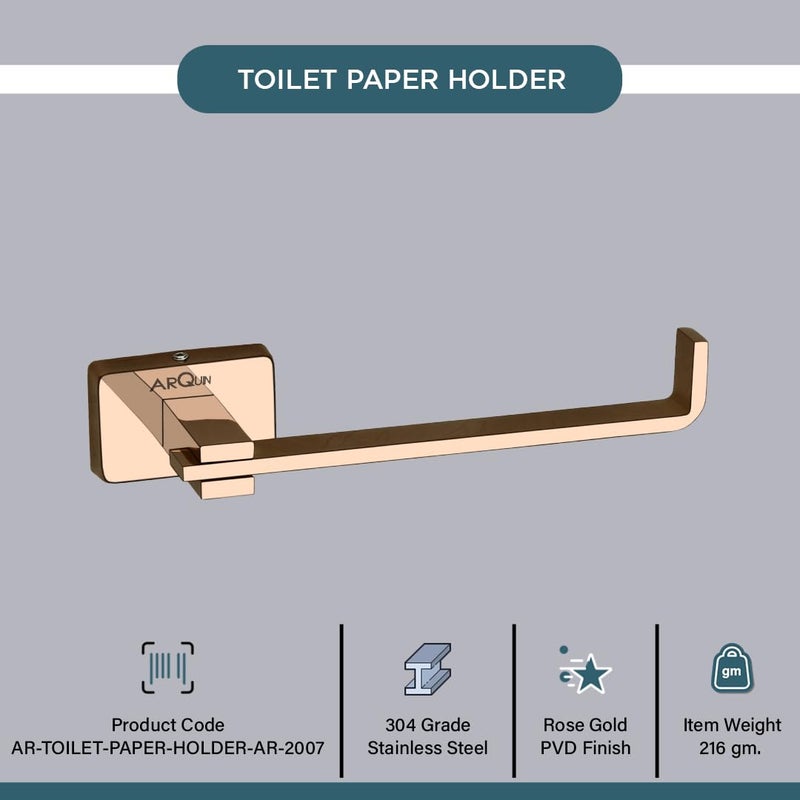 ARQUIN ARQUIN Aroma 304 Grade Stainless Steel Toilet Paper Holder/Toilet Paper Stand/Bathroom Accessories (Rose Gold, Pack of 1) - Image 3