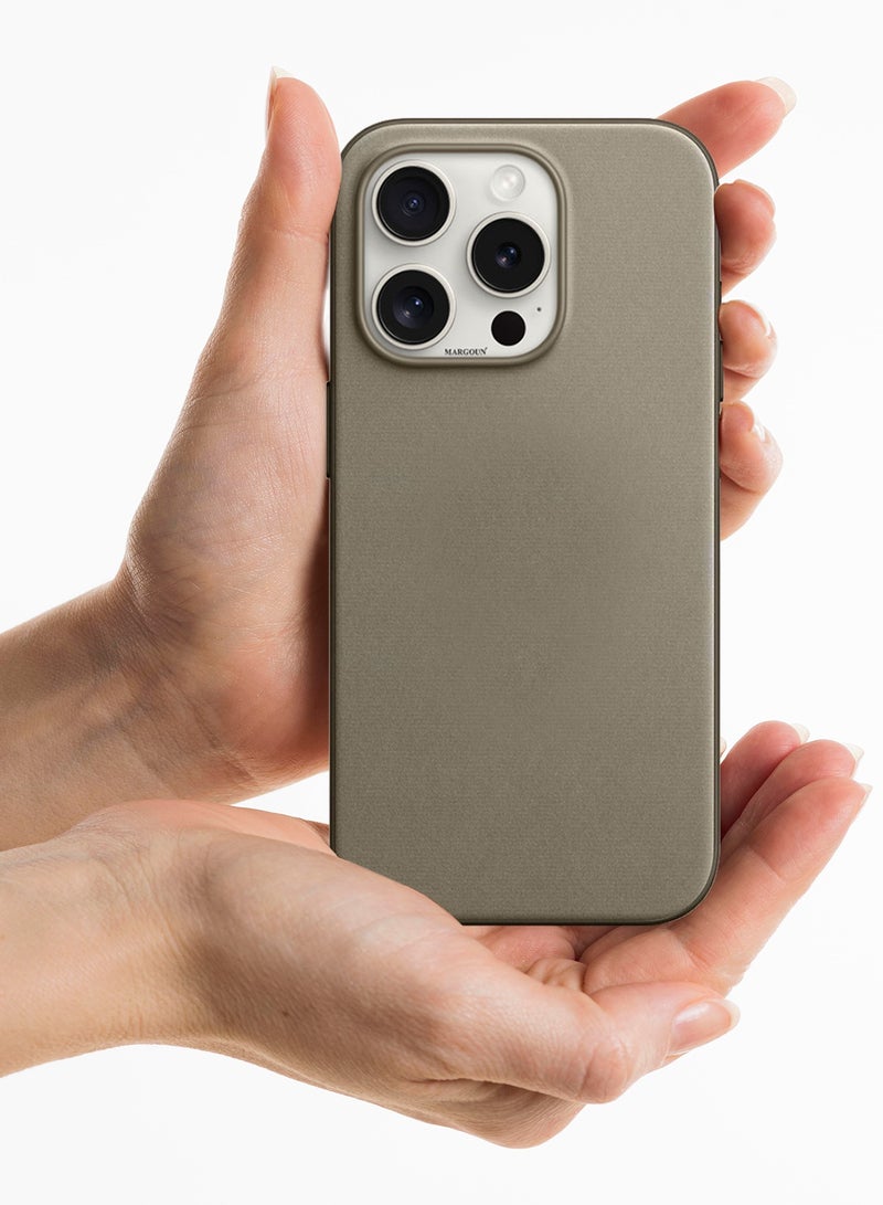 CATANES 3 Packs For iPhone 15 Pro Case and 2 Screen Protectors FineWoven Case with MagSafe Durable and Heavy Protection Brown - Image 5