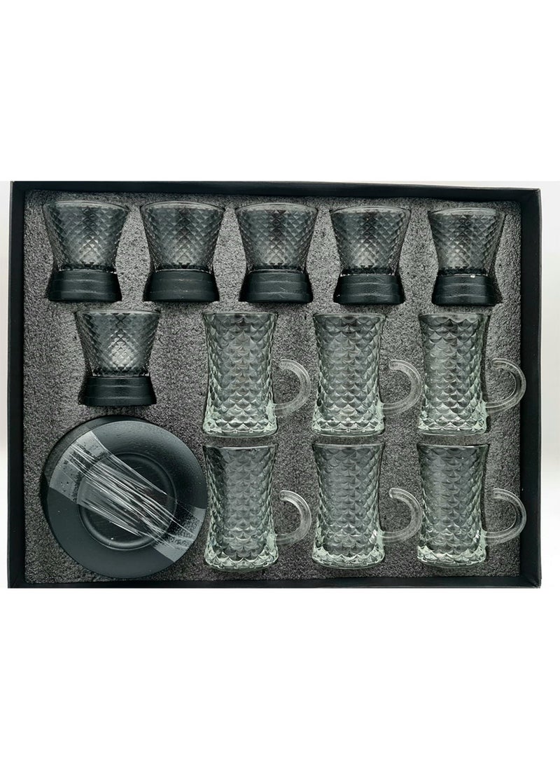 Generic - A set of Arabic tea cups and coffee cups with an elegant design. - Image 1