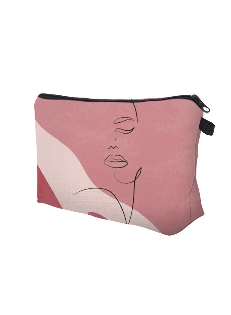 ORiTi Figure Graphic Makeup Bag, Travel Portable Makeup Case Small, Cosmetic Zipper Bag Waterproof For Purse Mini Women Cute Travelling Accesories Pouch For Ladies,Abstract Girl Pattern  - Image 5