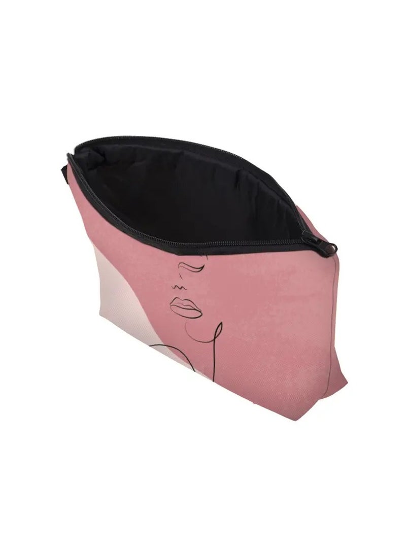 ORiTi Figure Graphic Makeup Bag, Travel Portable Makeup Case Small, Cosmetic Zipper Bag Waterproof For Purse Mini Women Cute Travelling Accesories Pouch For Ladies,Abstract Girl Pattern  - Image 2