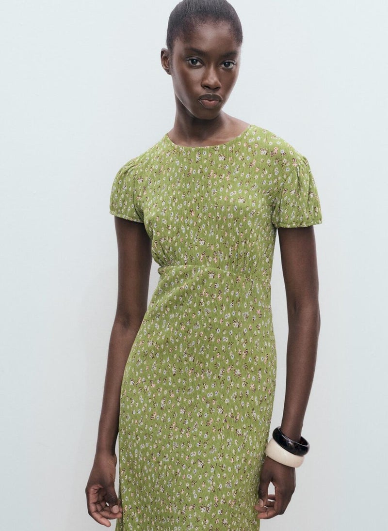 MANGO Floral-Print Pleated Dress - Image 4