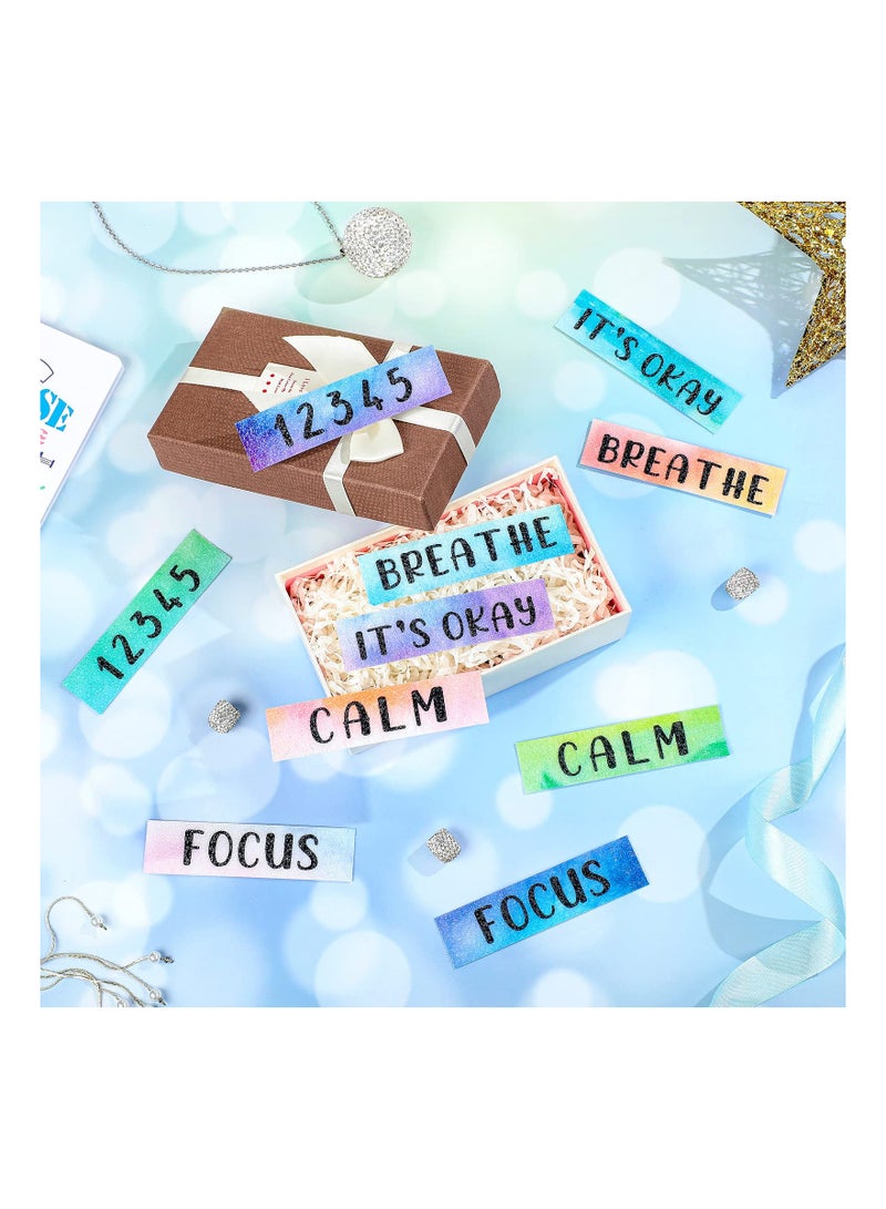 SYOSI Anxiety Sensory Strips, Textured Sensory, Tactile Rough Sensory Calm Stickers Adhesive Textured Grip Tape Fidget Pack Anti Stress Strips for Adults Teens Anxiety Relief(Watercolor Style)(50 Pcs)  - Image 3