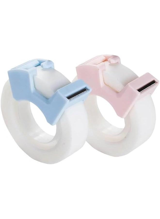 Generic 2Pcs Multifunctional Invisable Tape Set, Refillable Tape Dispenser Writable Tape Office School Stationery Supplies Tape Dispenser Refill Rolls Holder Core Desktop Cute Mini Tape Dispensers (Pink）  - Image 1