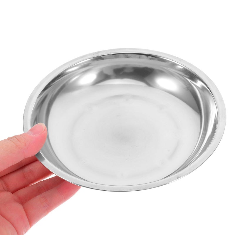 Stainless Steel Round Trays 6 Pack 15cm Multipurpose Serving Plates - Image 4