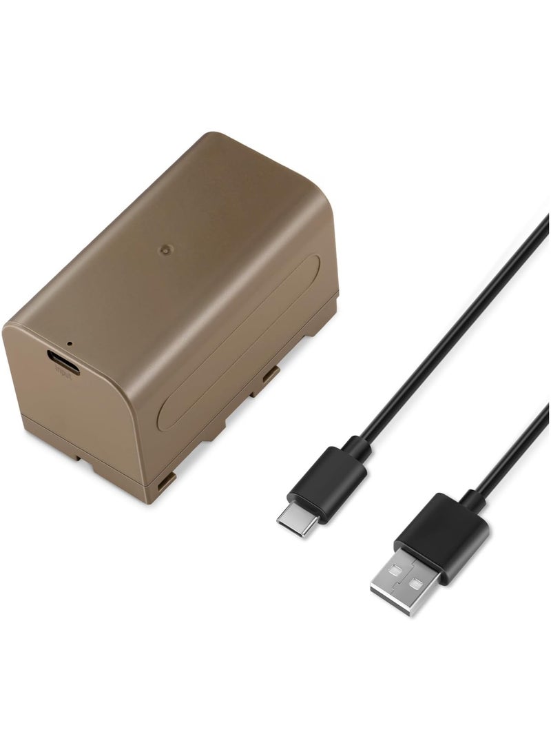 NEEWER TNP-F750 7000mAh NP-F750 Battery with Type-C Power Port | High-Capacity Rechargeable Lithium Battery for LED Lights, Monitors, and Cameras black - Image 1