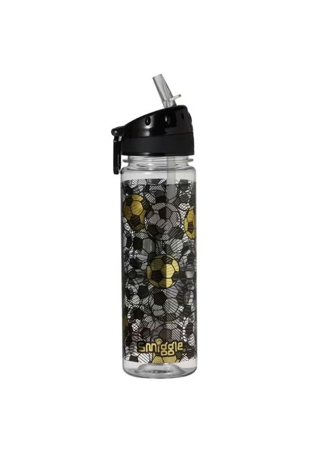 Smiggle Gold Soccer Series 650ML Leak-proof Straw Water Bottle