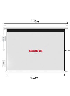 FlashHawk 60 Inch 4:3 Wall Mount Electric Projector Screen Motorized Projection Curtain with Remote Control For Business/School/Office/Meeting  - Image 2