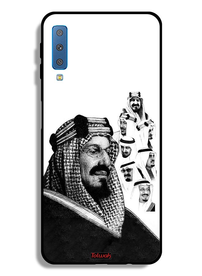 Tolwak Samsung Galaxy A7 (2018) Protective Case Cover Kings Of Saudi Arabia BW Poster Art - Image 1