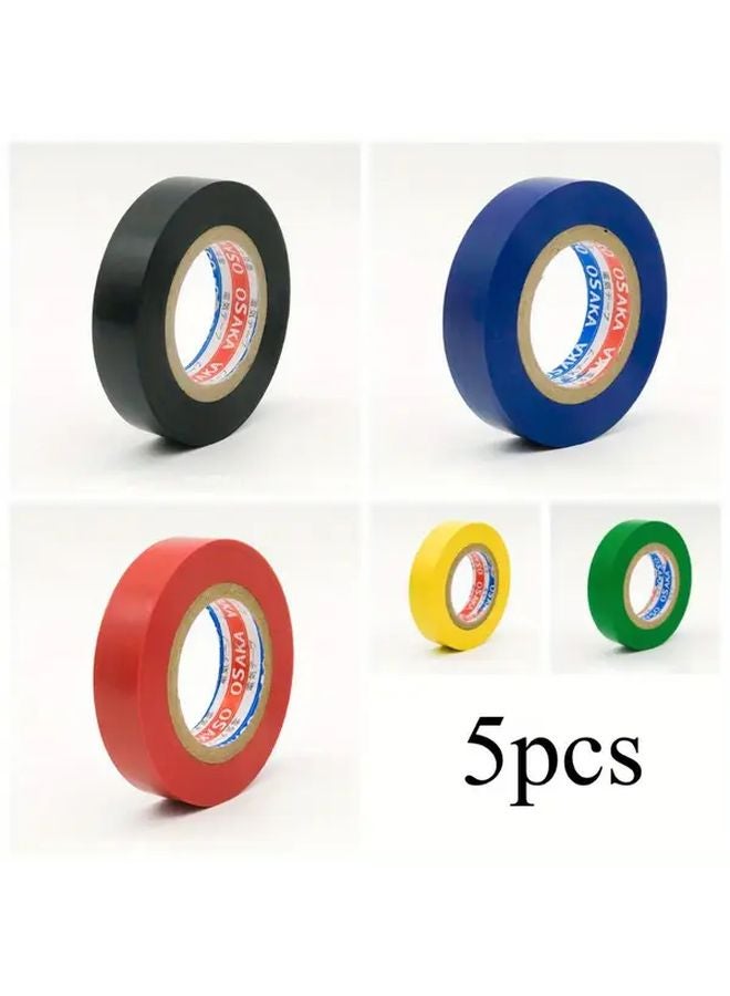 5 حزمة شريط EcoTape العازل للكهرباء من PVC مقاوم للماء وغير قابل للاشتعال متعدد الألوان - Image 1