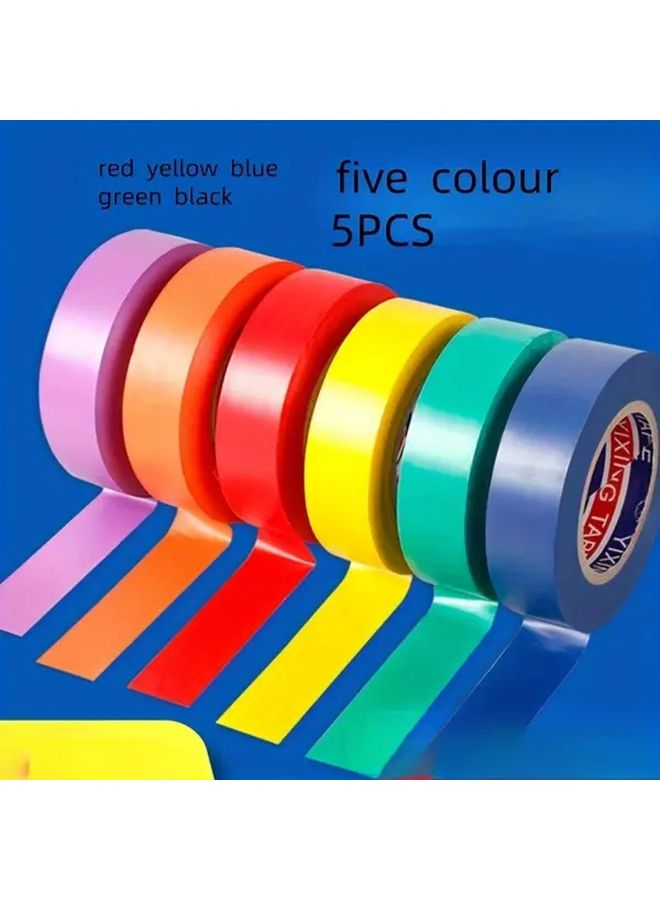 5 حزمة شريط EcoTape العازل للكهرباء من PVC مقاوم للماء وغير قابل للاشتعال متعدد الألوان - Image 4