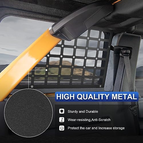 MSIZOY Rear Window Molle Panels Storage Panel System Compatible With For Ford Bronco 2021 2022 2023 2024 4 Door Interior Accessories Side Window Cargo Organizer Storage Panel - Image 2