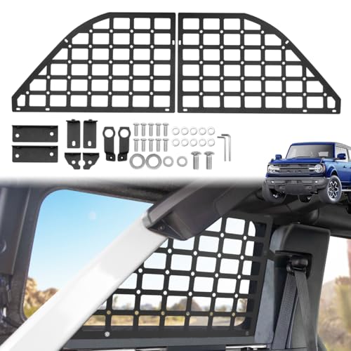 MSIZOY Rear Window Molle Panels Storage Panel System Compatible With For Ford Bronco 2021 2022 2023 2024 4 Door Interior Accessories Side Window Cargo Organizer Storage Panel - Image 1