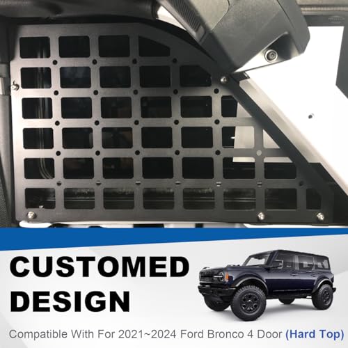 MSIZOY Rear Window Molle Panels Storage Panel System Compatible With For Ford Bronco 2021 2022 2023 2024 4 Door Interior Accessories Side Window Cargo Organizer Storage Panel - Image 5