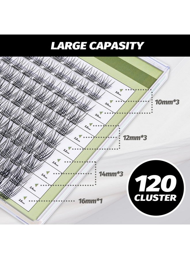 EASITENSION Diy Eyelash Extension Lash Clusters 120 Clusters False Eyelash 3D Effect Individual Natural Lashes Set At Home Eyelash Extension Kit Lashes Pack Natural Mixed - Image 4