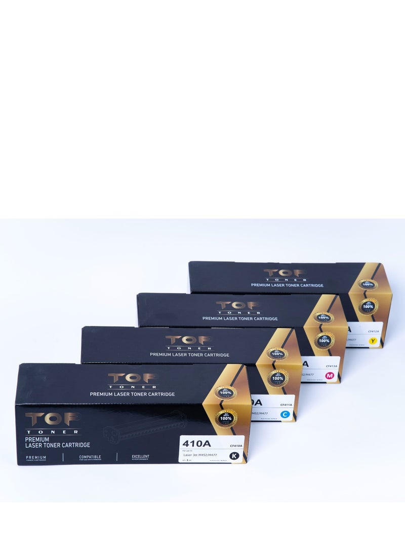 TOP C410A/CF410A/411A/412A/413A printer ink set compatible with M452/M477 yellow/blue/black/magenta