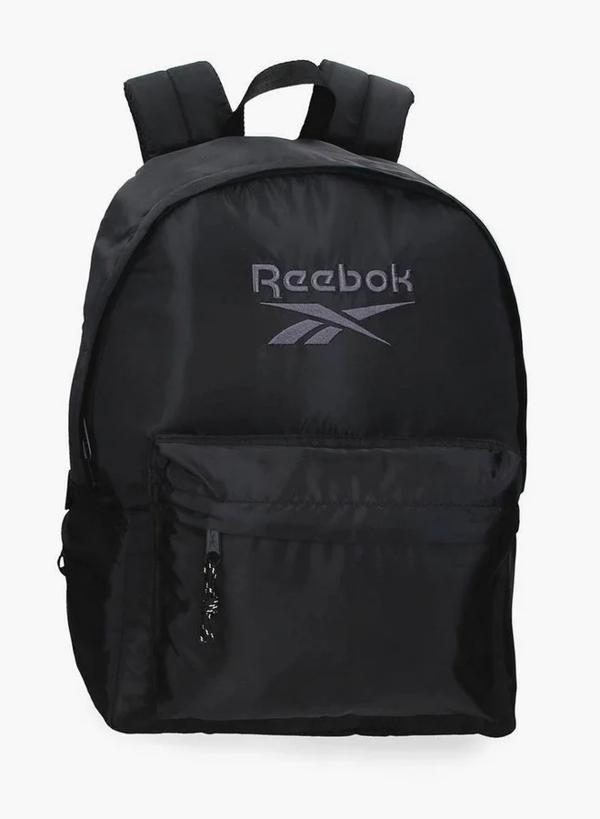 Reebok Logo Print School Backpack with Adjustable Straps and Zip Closure - 38x19x43 cm