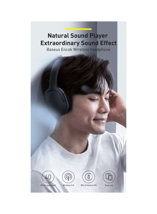 بيسوس سماعات رأس لاسلكية Encok D02 Pro Bluetooth V5.3، سماعة رأس رياضية قابلة للطي، سماعة رأس للألعاب بدون استخدام اليدين لأجهزة iPhone وAndroid - Image 3