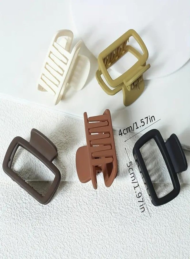 Kalaneet 4-Pack Vintage & Minimalist Square Hair Claw Clips - Hollow Design, Solid Color, Perfect For Thin To Medium Hair (Beauty Random 31) - Image 3
