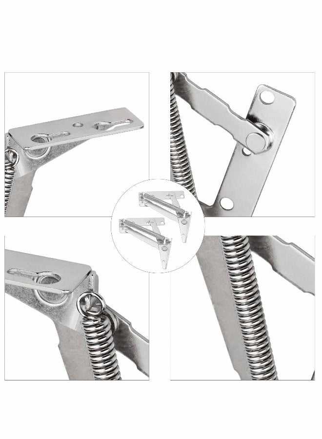 80 Degree Cabinet Door Hinge, 2PCS Lift Up Flap Top Door Hinges  Hydraulic Hinges Cabinet Hinge Folding Sofa Bed Spring Hinges for Kitchen Wardrobe Cupboard Cabinet Pneumatic Stop Support Max 10 kg  - Image 4