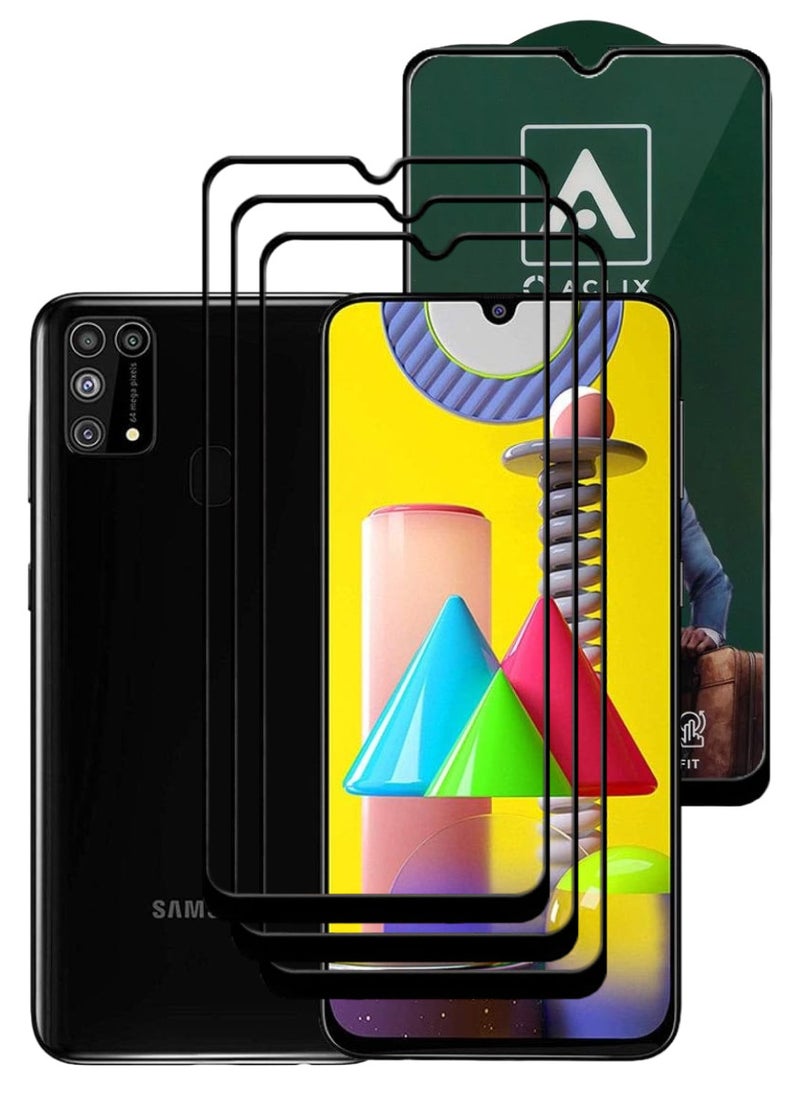 ACLIX 3 Pieces Antistatic ESD Dustproof Premium Quality High Definition Tempered Glass Screen Protector Designed For Samsung Galaxy M31 - Image 1