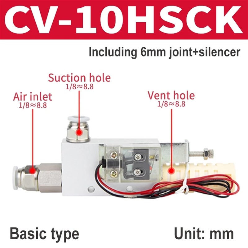 CV-10HSCK CV-15HSCK CV-20HSCK CV-25HSCK Vacuum Ejector Pnematic Parts Vacuum Generator with Silencer Negative Pressure Switch(CV-10HSCK PC6) - Image 2