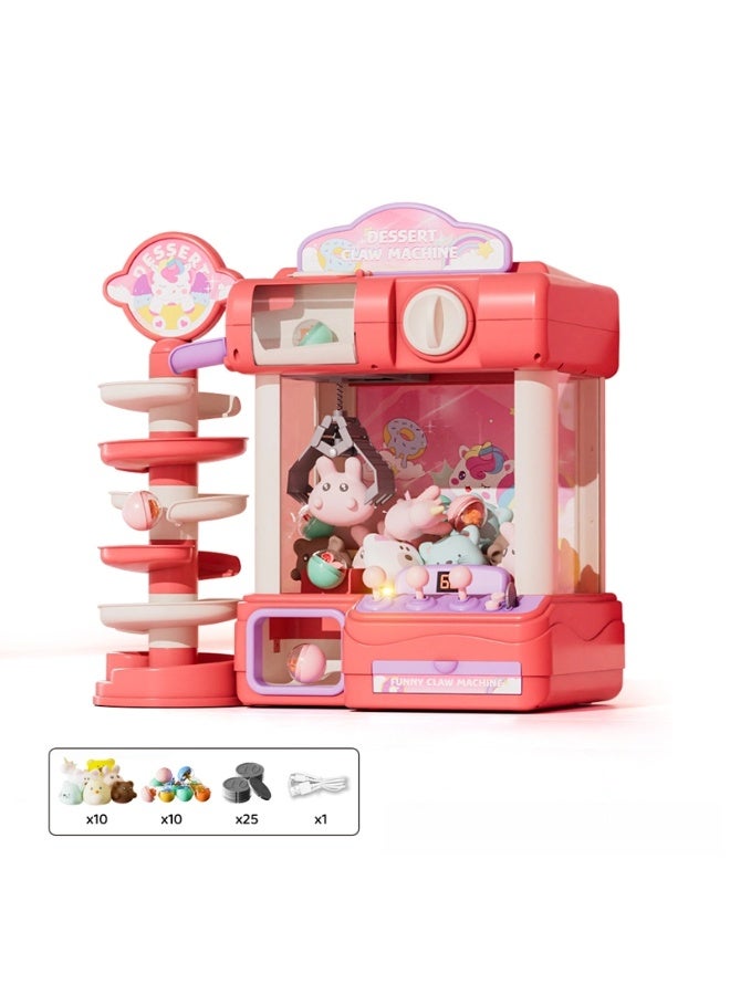 Large Electronic Mini Claw Machine Toy and Gashapon Capsule Vendor 2-in-1 with Music and Light, Vending Grabber Machine, Arcade Game, suitable for Kids Toddlers Boys Girls Family Party Gift Toys - Image 1