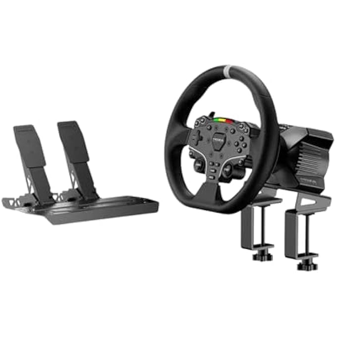 moza racing حزمة عجلة سباق MOZA R3 والدواسات، متوافقة مع الكمبيوتر، دفع مباشر، عزم 3.9 نيوتن متر، عجلة ES Lite بقطر 11 بوصة، 22 زر، دواسات SR-P Lite، هيكل من الألمنيوم الطائر - Image 2