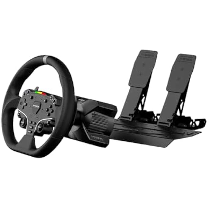 moza racing حزمة عجلة سباق MOZA R3 والدواسات، متوافقة مع الكمبيوتر، دفع مباشر، عزم 3.9 نيوتن متر، عجلة ES Lite بقطر 11 بوصة، 22 زر، دواسات SR-P Lite، هيكل من الألمنيوم الطائر - Image 1