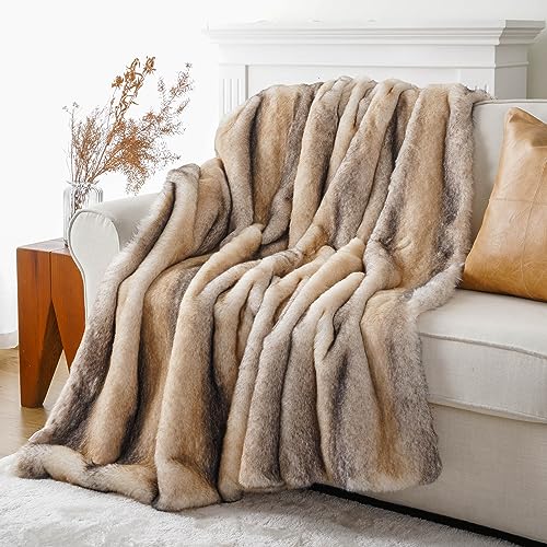 BATTILO HOME Luxury Faux Fur Throw Blanket, Soft Cozy Mink Fur Blanket for Couch, Sofa, Chair, Bed, Thick Warm Fall Fur Throw Blankets, 50"x60" - Image 2