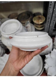 R&M RM 5inch Bowl | White Marble | Decoration Festival | Center Table Decoration | Marble Flower Bowl | Marble Candle Holder Bowl  - Image 1