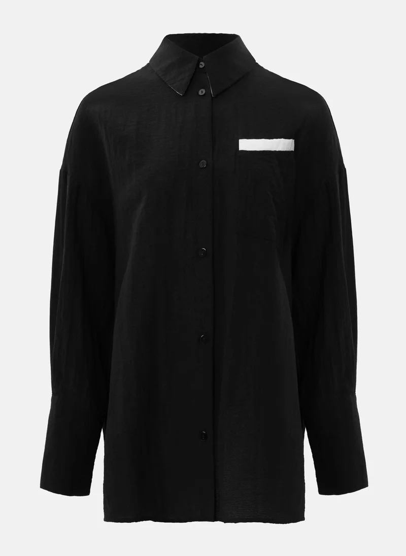 ليتشي قميص فضفاض بتداخلات متباينة