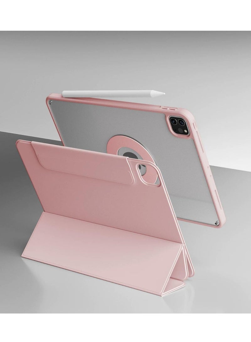 Case for iPad Pro 11 inch M4 2024 Case, Removable Magnetic Cover with Apple Pencil Holder, Portrait and Landscape Stand, Auto Wake/Sleep (Pink) - Image 1