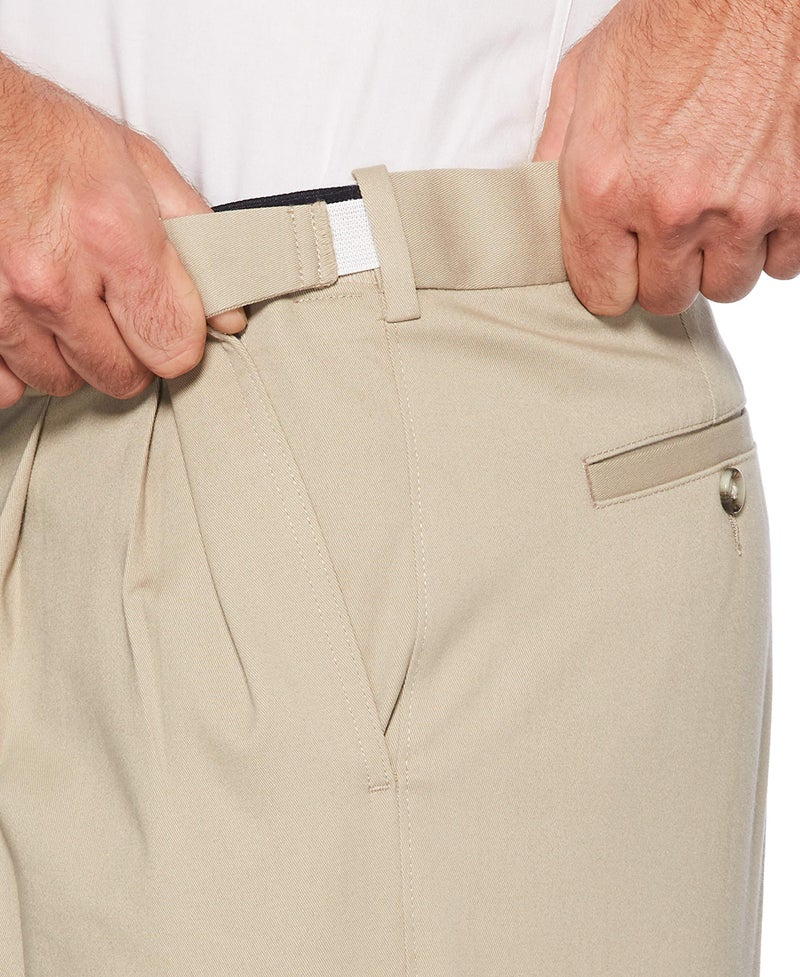 Savane Men's Ultimate Performance Pleated Chino Pants with Expandable Waist, Stretch Non-Iron (Available in Big & Tall), Ultimate Mid Khaki, 42W x 34L - Image 3