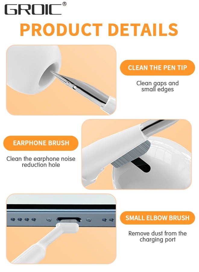 GROIC 20 in 1 Electronic Cleaning Kit, Multi-Functional Portable Electronic Cleaning Kit for PC Monitor/Earbud/Cell Phone/Laptop/Computer/Bluetooth Earphones White  - Image 5