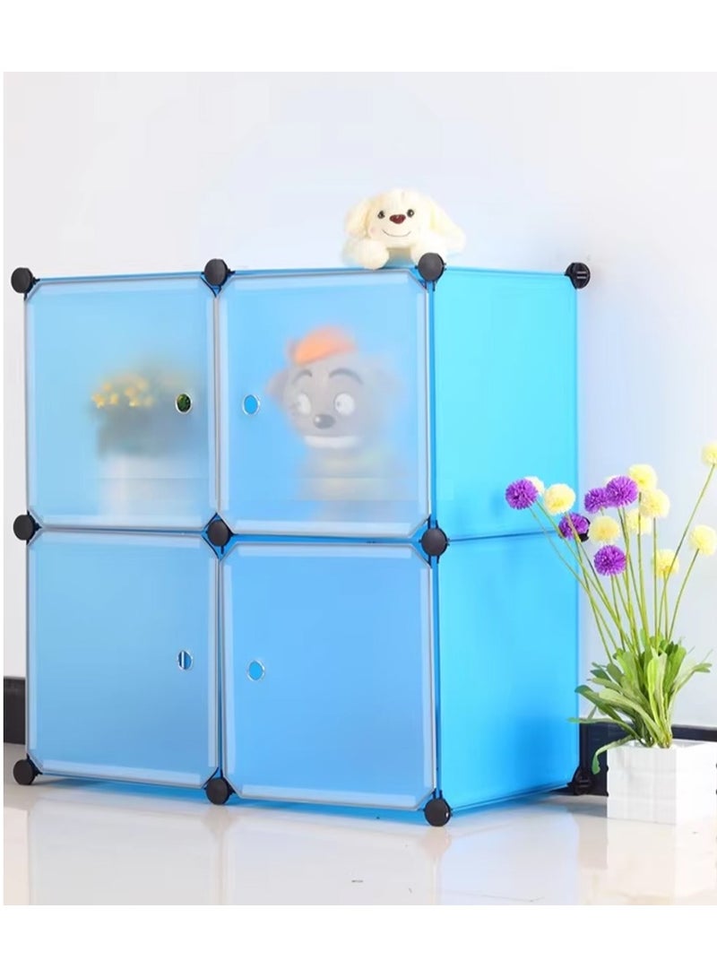 DubaiGallery Portable Closet Storage Rack Environmentally Friendly Resin Material, DIY Assembly. Modular Bookcase, Bedroom, Storage Rack with Door 4 Cabinet  - Image 2