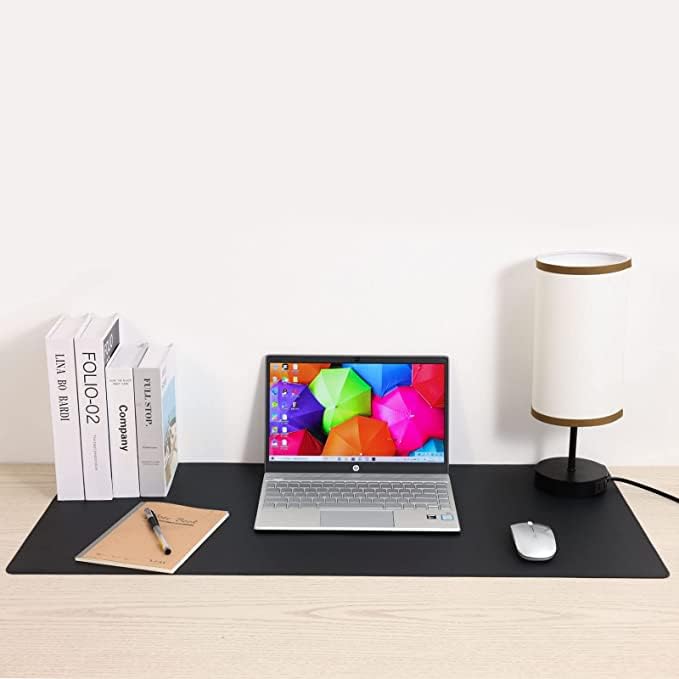 AROPANA Vegan Leather Desk Mat | Large Reversible Mouse Pad & Computer Table Protector | Dual-Side Waterproof Extended Laptop Pad with Edge-Stitched Design (60x35CM, Black and Red) - Image 5