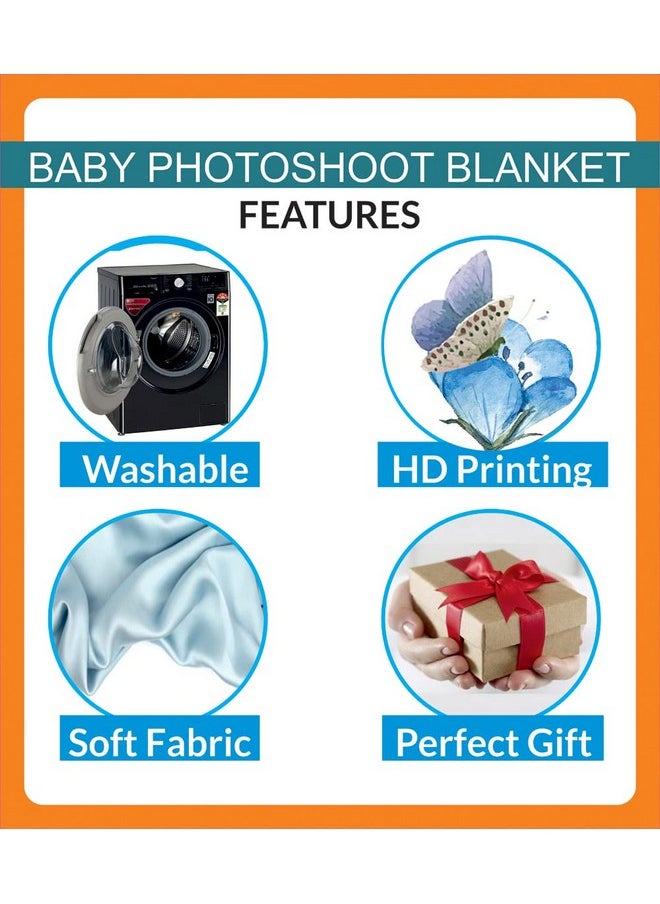 Novo Baby - Milestone Blanket & Props For Baby'S |1 To 12 Months Prop |Ac Room Blanket For Summer | Infants Winter Blanket | Baby Bedding -90X120 (Stars, White, Cotton Fabric & Fleece) - Image 1