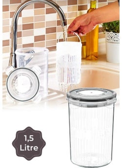 PLASTART Storage Container with Strainer (Olives, Pickles)  - Image 2