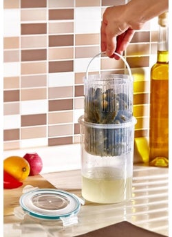 PLASTART Storage Container with Strainer (Olives, Pickles)  - Image 3