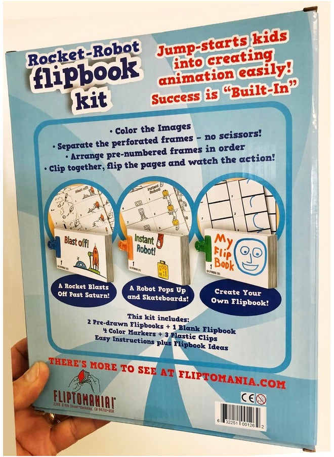 Fliptomania - Make Your Own Flipbook Kit: Rocket And Robot - Paper Stop Motion Animation Kit : Creative Flip Book Kit For Kids 6-12 And Creative Animation Artists - Image 1