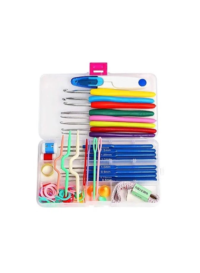 73 Piece Crochet Kit with Crochet Hooks Yarn Set Premium Bundle Includes Yarn Balls Needles Accessories Kit Canvas Tote Bag and Lot More Starter Pack for Kids Adults Beginner Professionals  - Image 3
