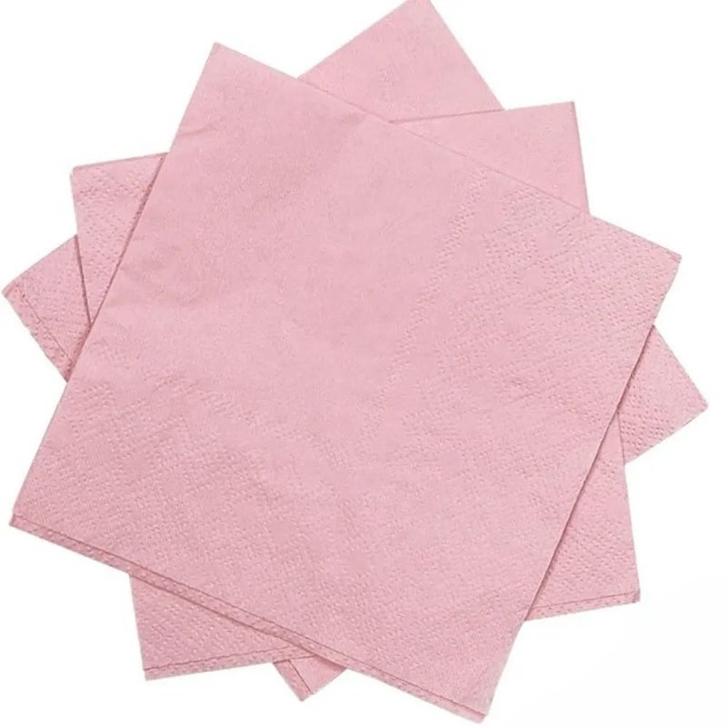 Party Time 3 Ply Foldable Soft Disposable Paper Napkin For Party 6pcs- Pink